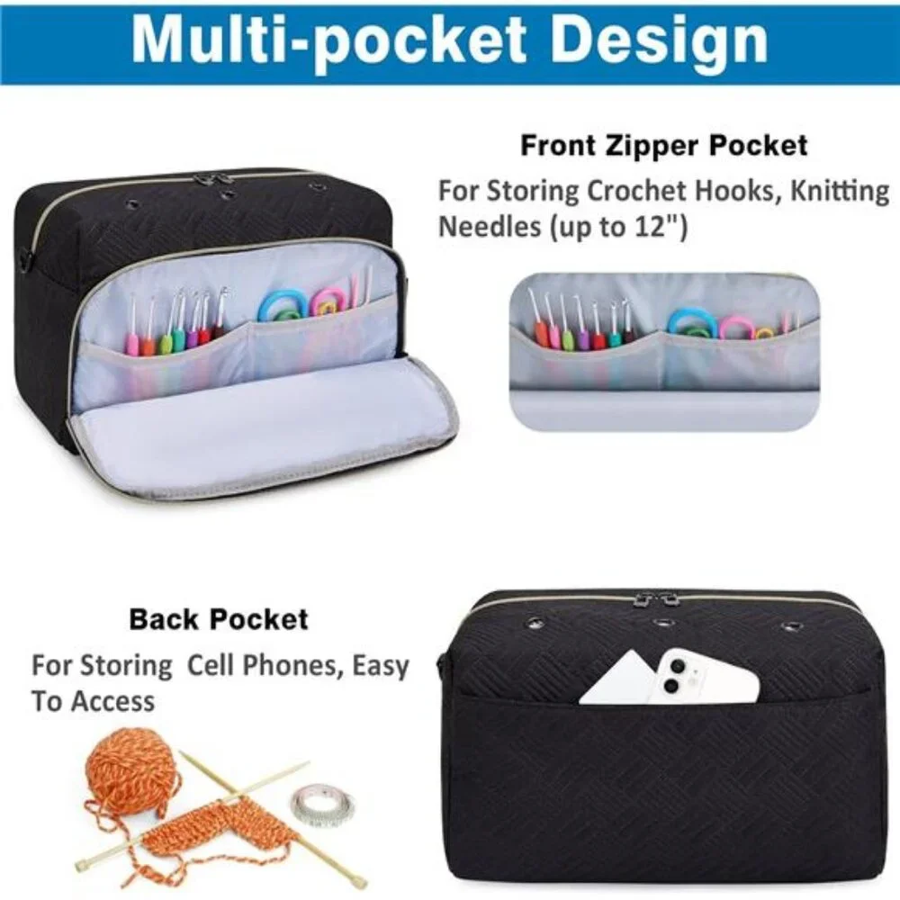 Crochet Yarn Knitting Bag 2 Pcs Yarn Storage Organizer Crocheting Bags